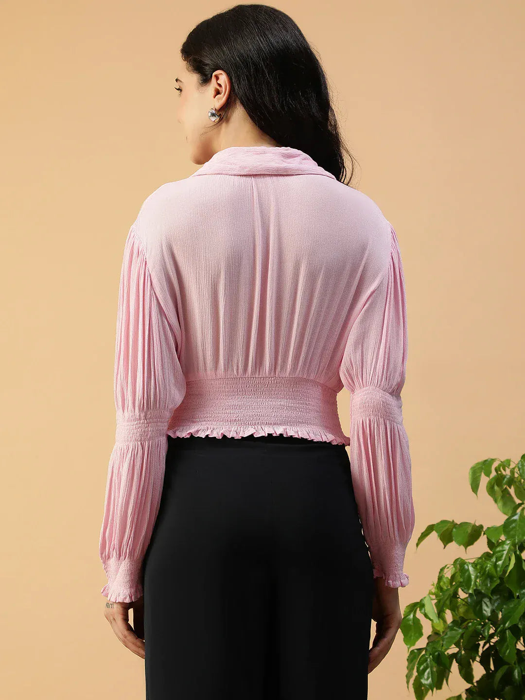 Women Pink Crop Top