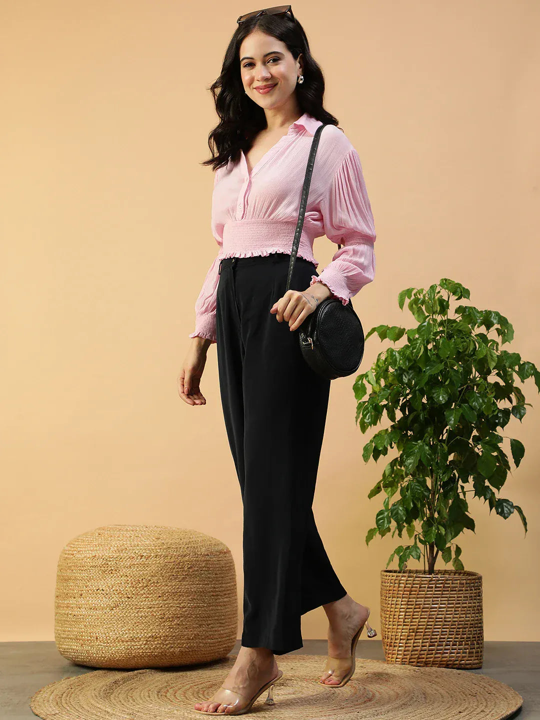 Women Pink Crop Top