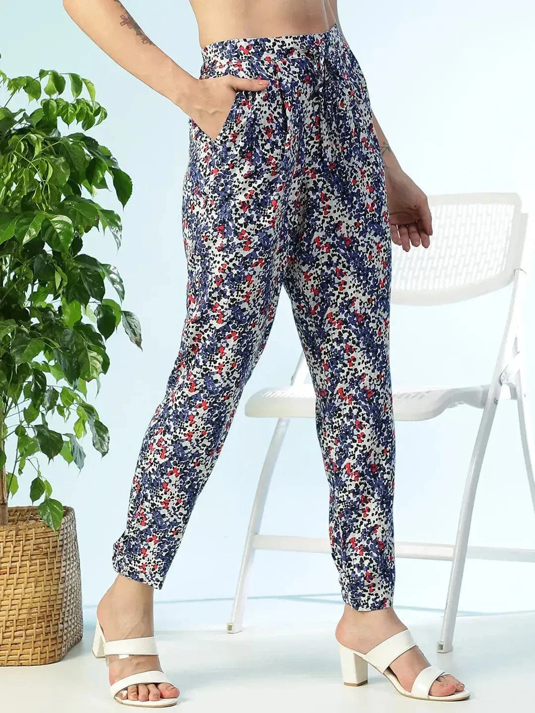 Multicolor Floral Print Pant