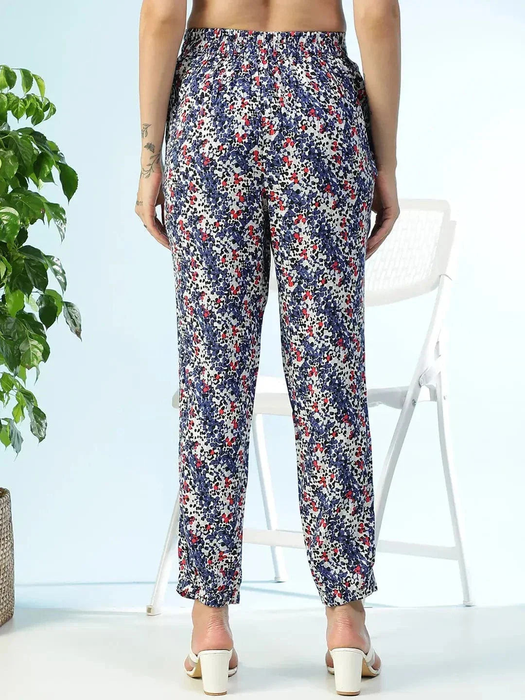 Multicolor Floral Print Pant