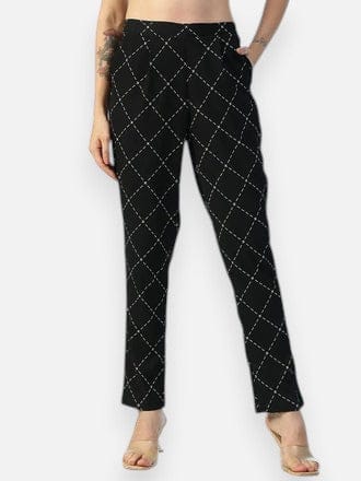 Black Printed Pant