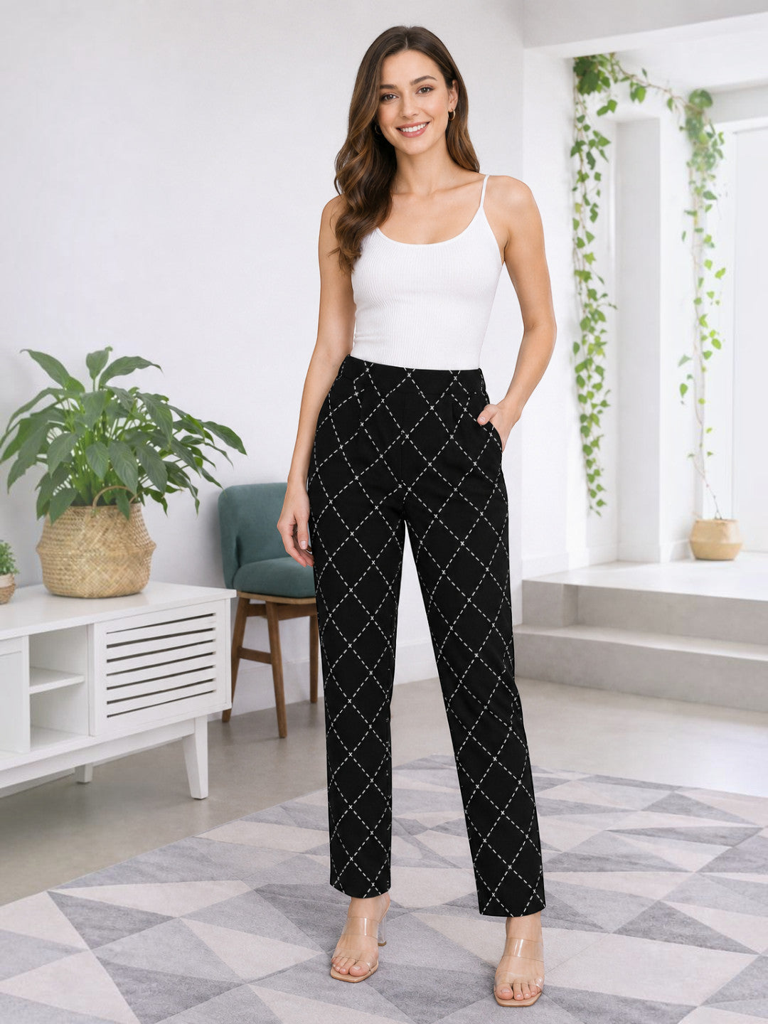 Black Printed Pant