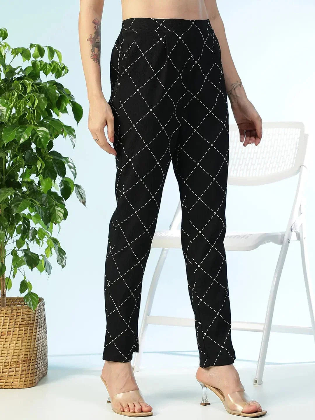 Black Printed Pant
