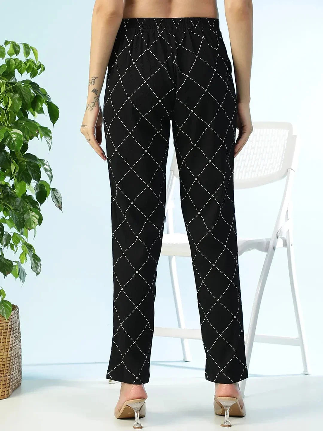 Black Printed Pant