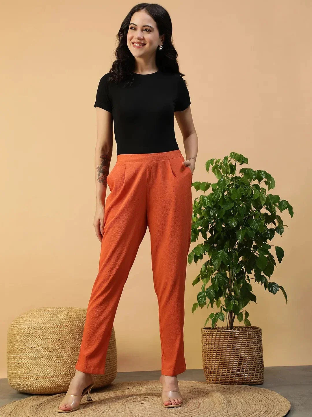 Women Orange Pant