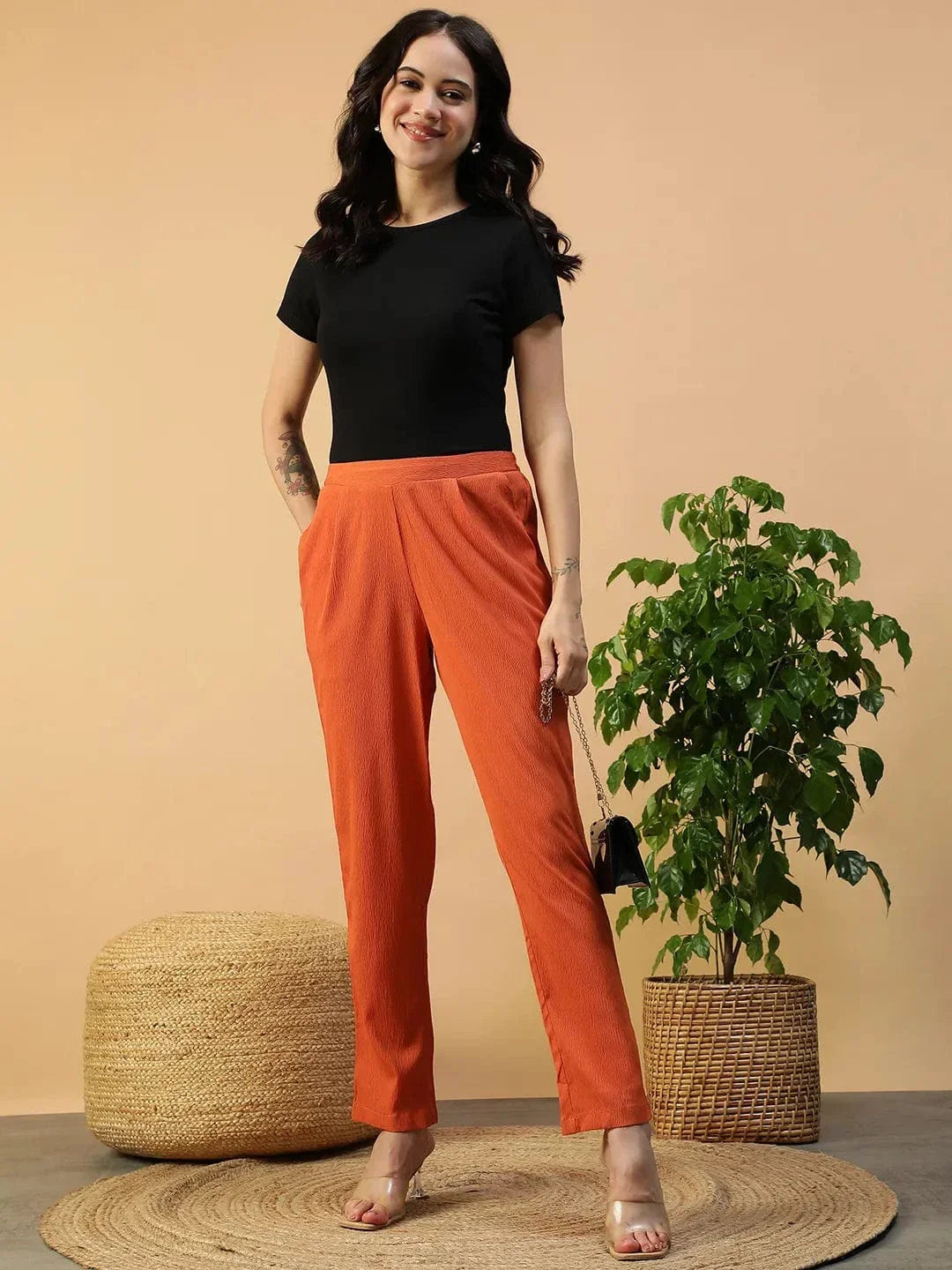 Women Orange Pant