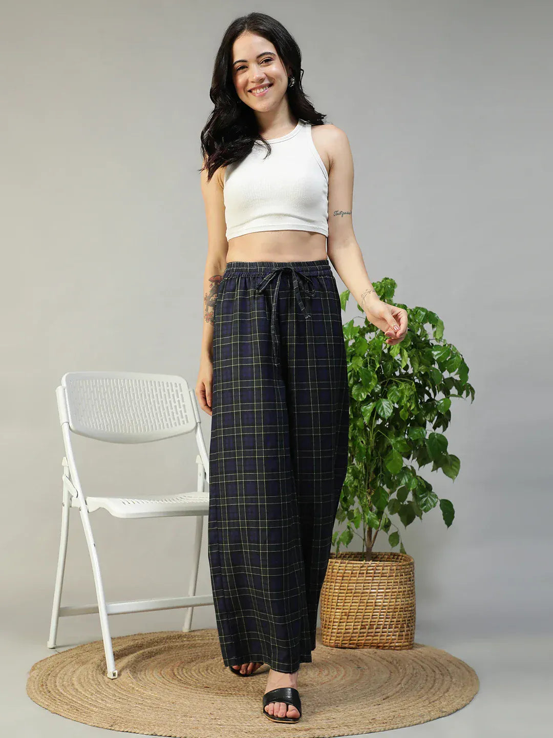 Black Check Pant