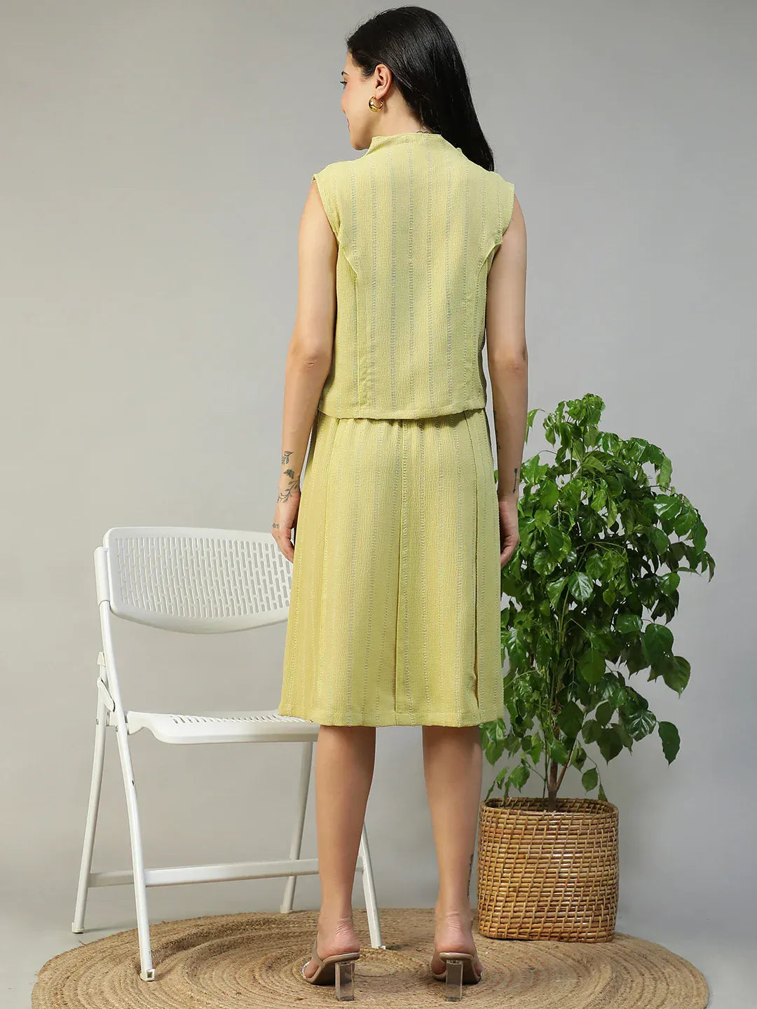 Yellow Stripe Top & Skirt | Co-Ord Set