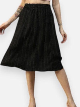 Women Black Stripe Skirt