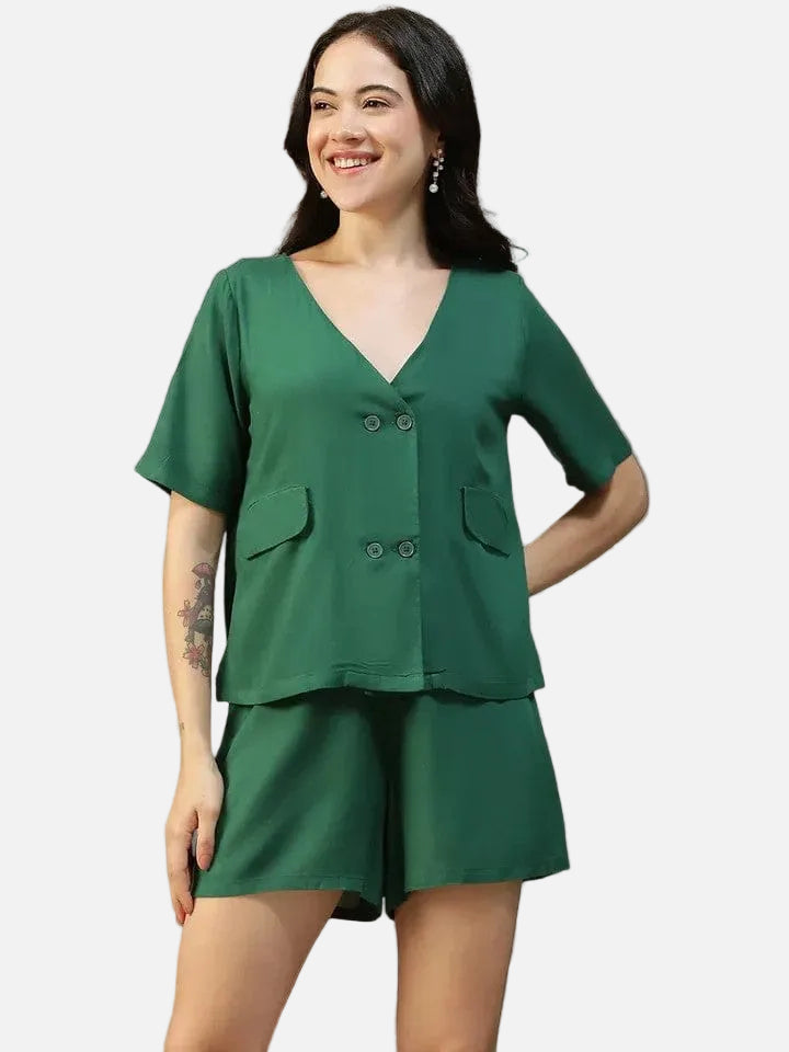 Green Top & Short | Co-Ord Set