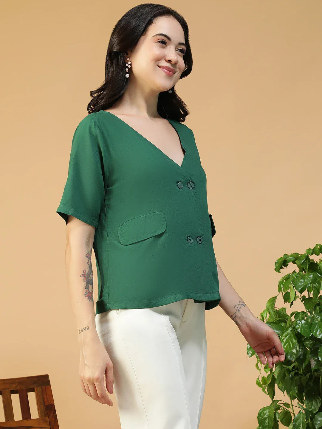 Women Green Top