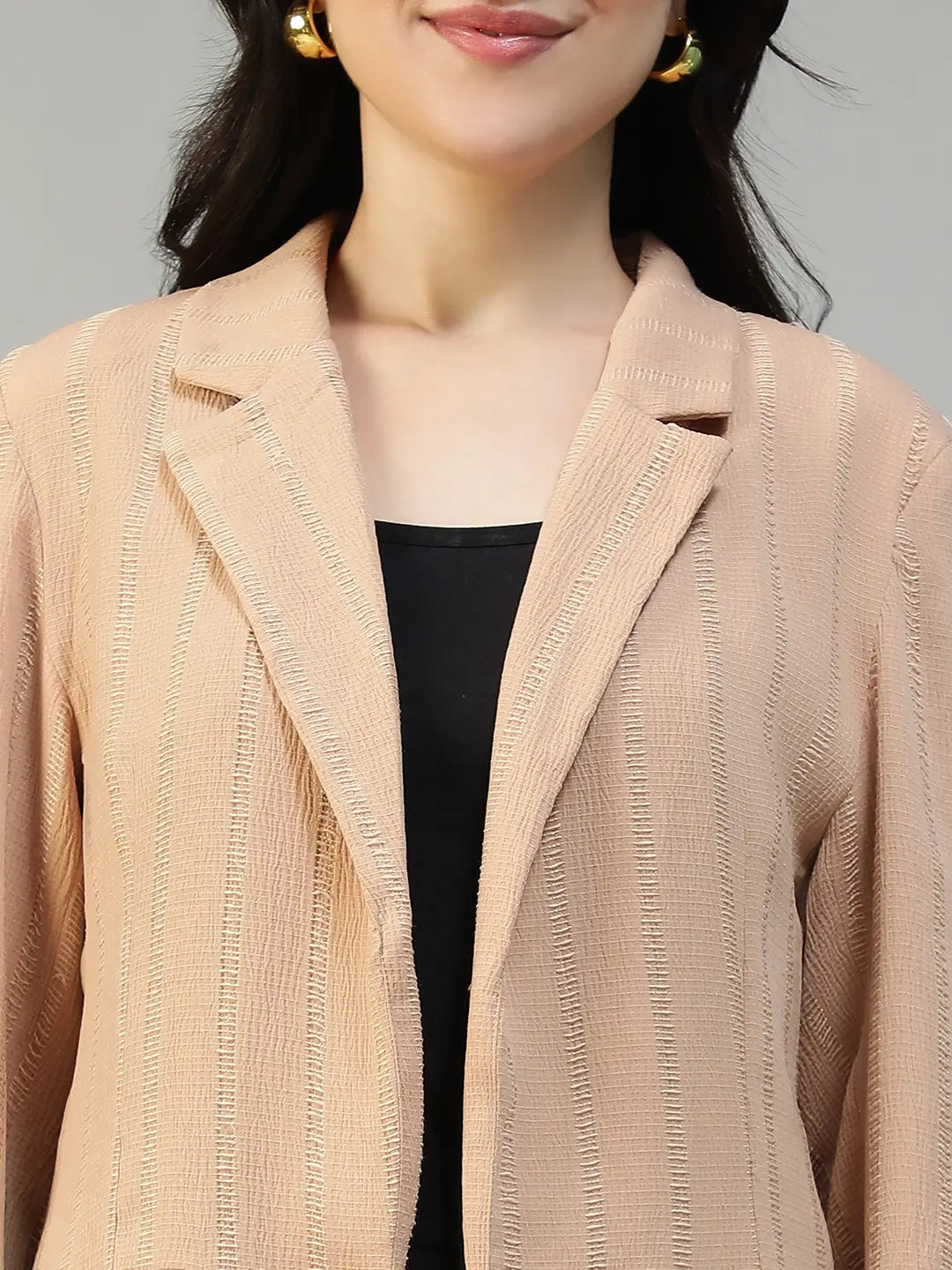 Beige Stripe Co-Ord Set | Blazer & Pant