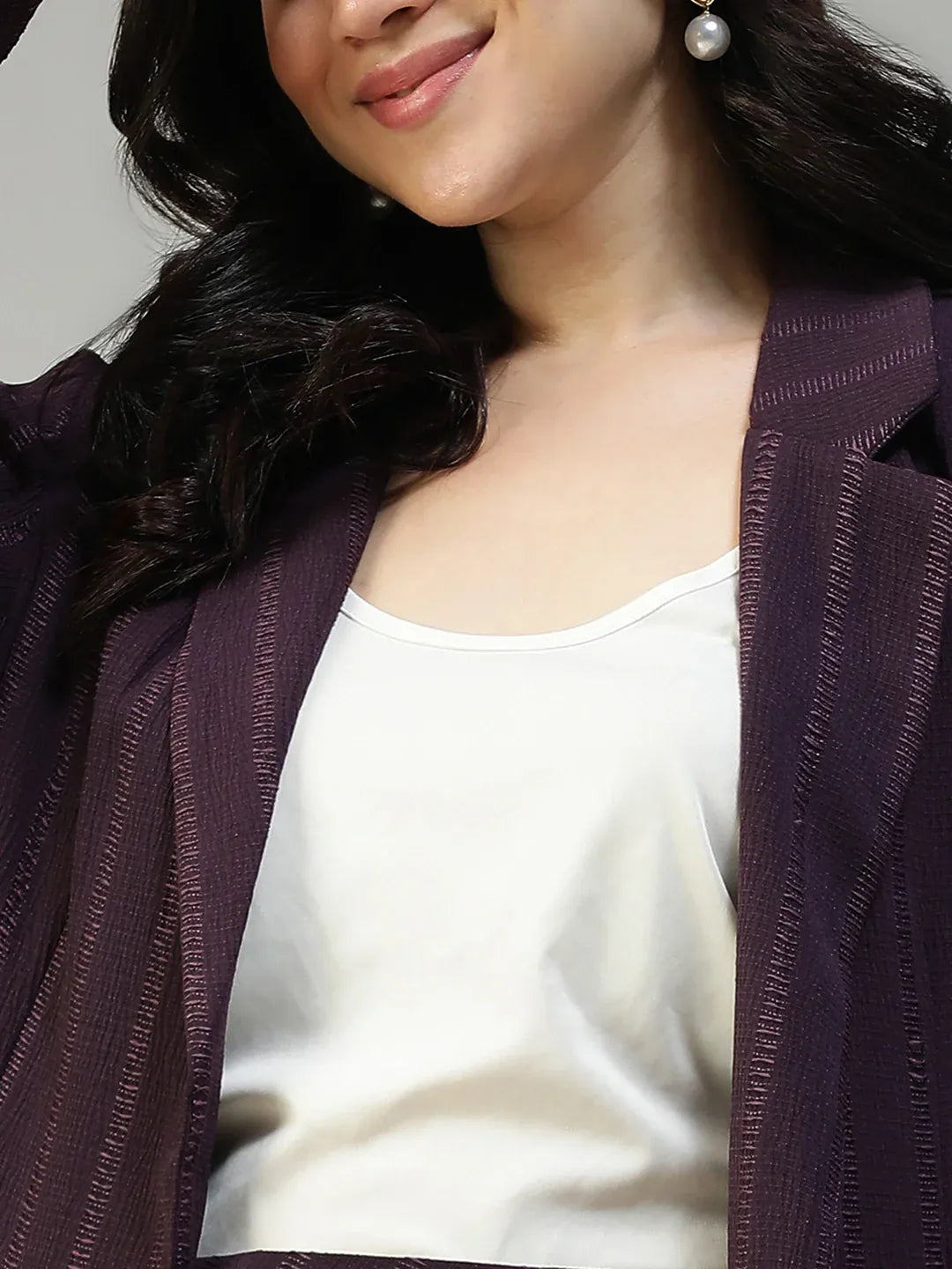 Purple Stripe Co-Ord Set | Blazer & Pant