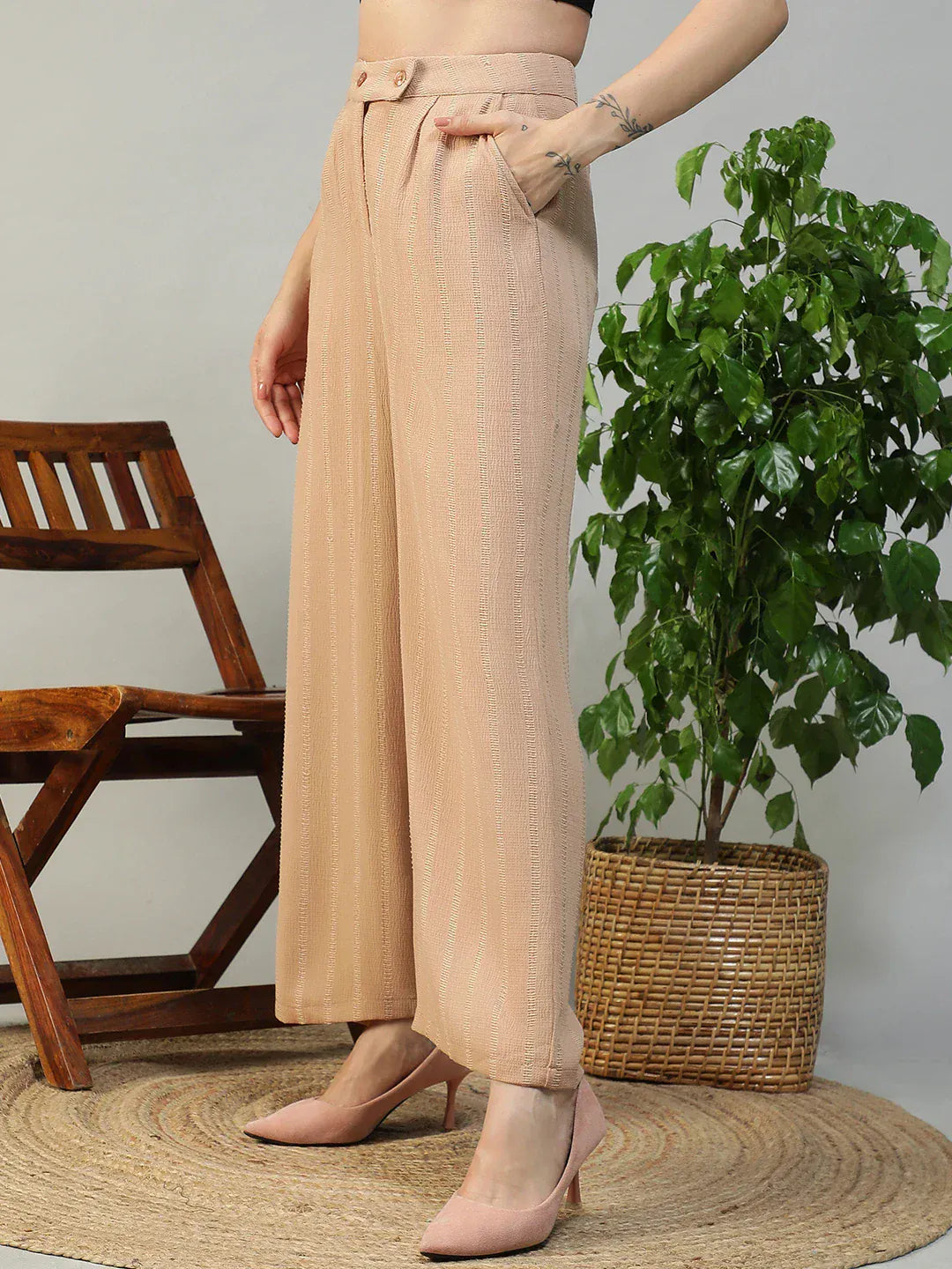 Beige Straight Pant