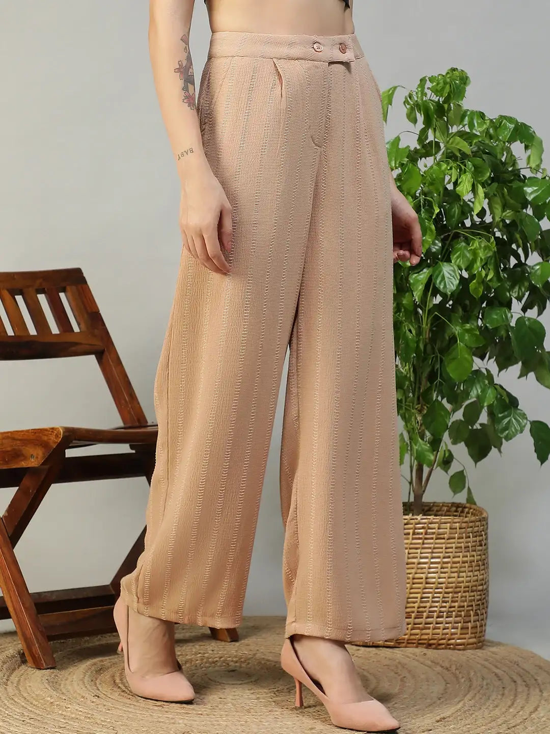 Beige Straight Pant