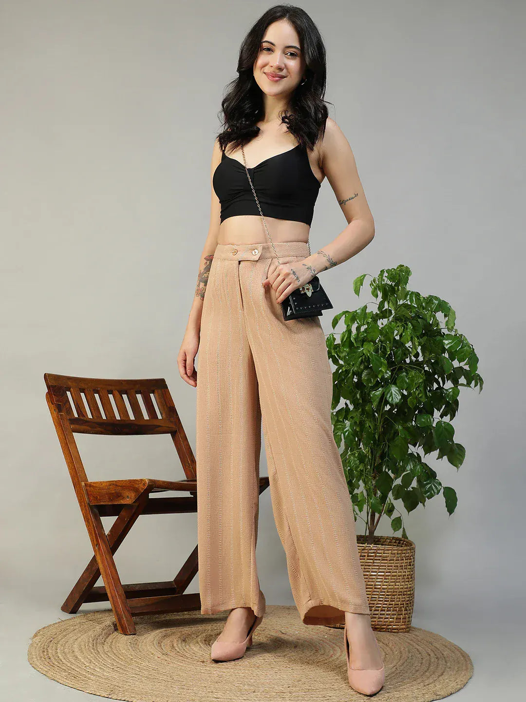 Beige Straight Pant