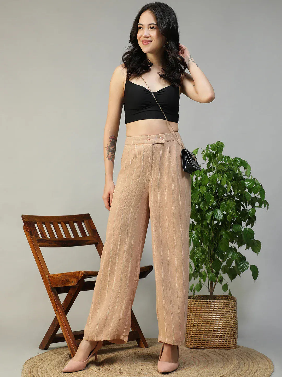 Beige Straight Pant