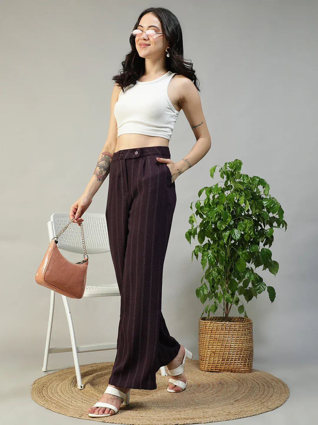 Purple Straight Pant