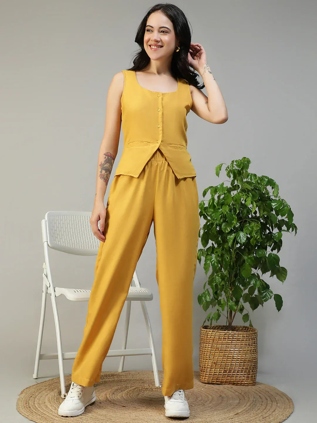 Yellow Cotton Co-Ord Set