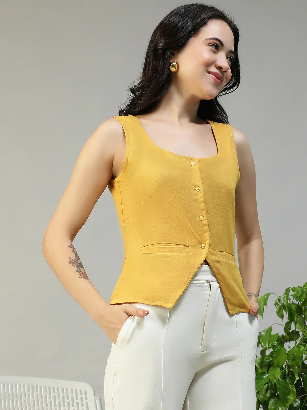 Women Yellow Top