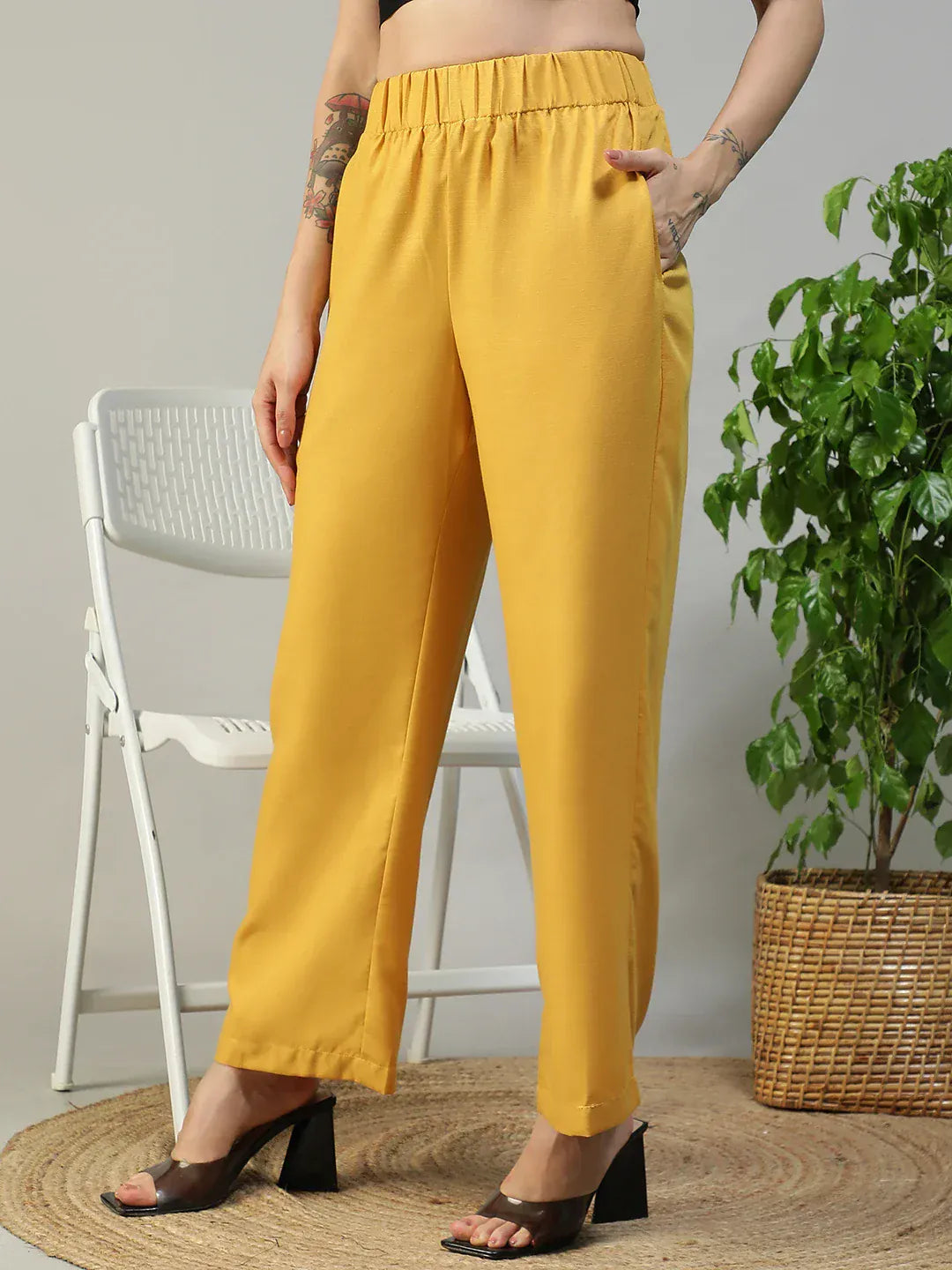 Yellow Straight Pant