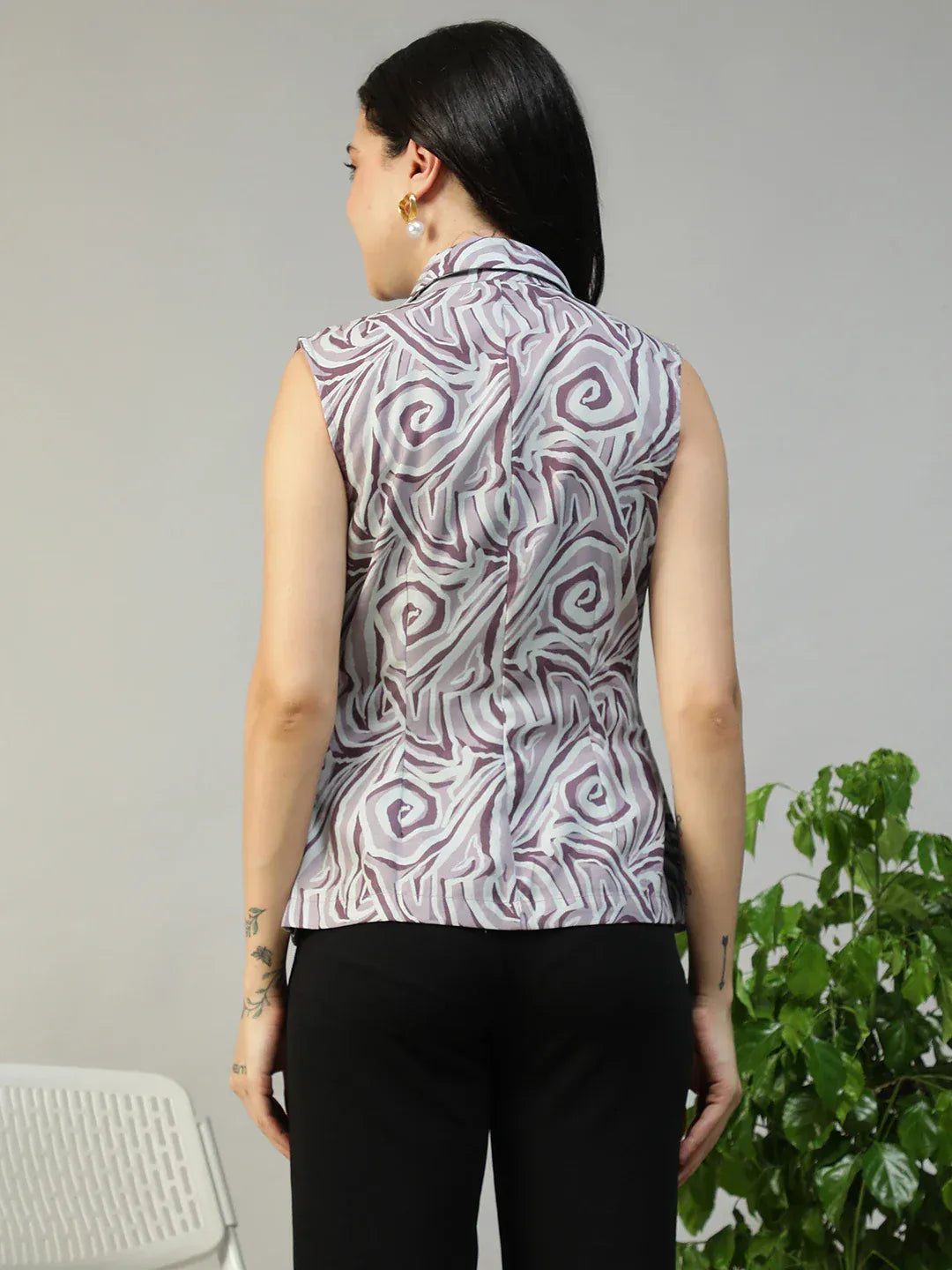 Multicolor Abstract Print Blazer