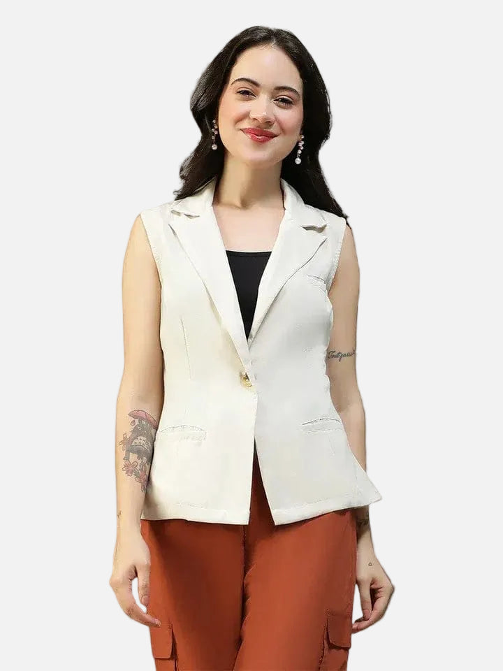Women Off White Blazer