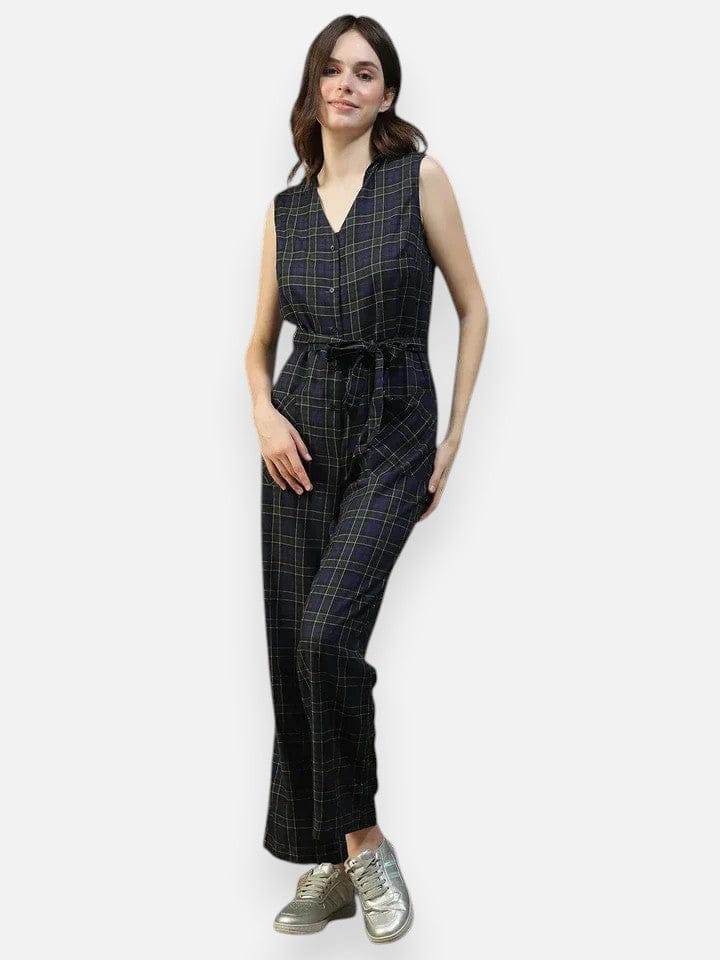 Black Check Jumpsuit