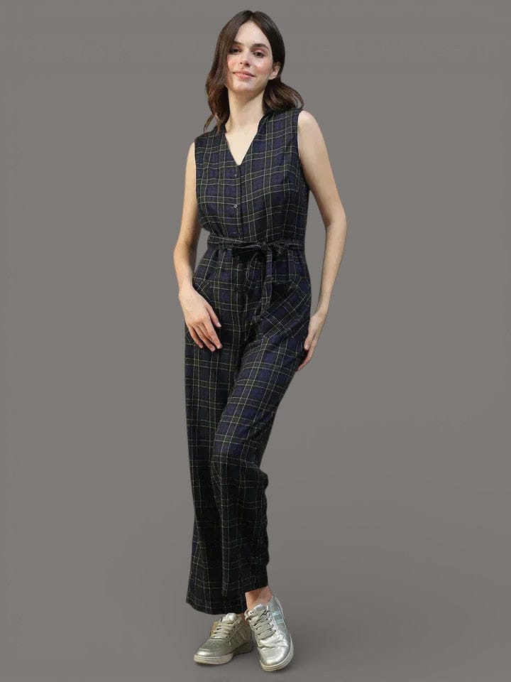 Black Check Jumpsuit