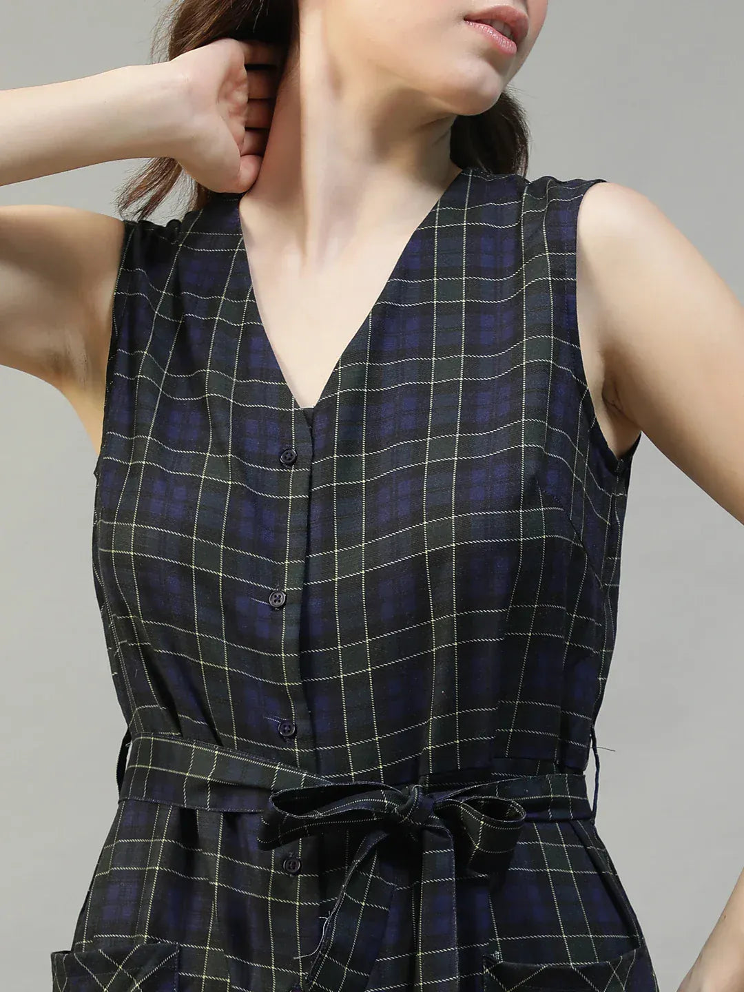 Black Check Jumpsuit
