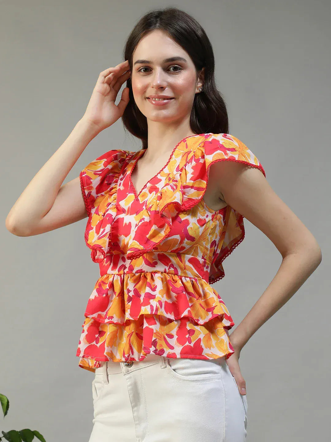 Multicolor Floral Print Top