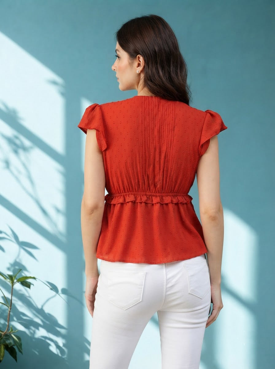 Women Brown Top Oxolloxo