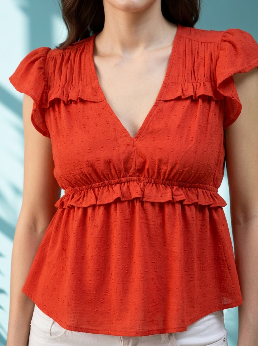 Women Brown Top Oxolloxo