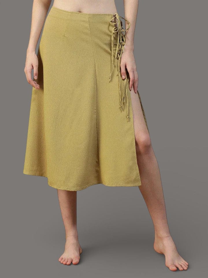 Khaki Beachwear Skirt