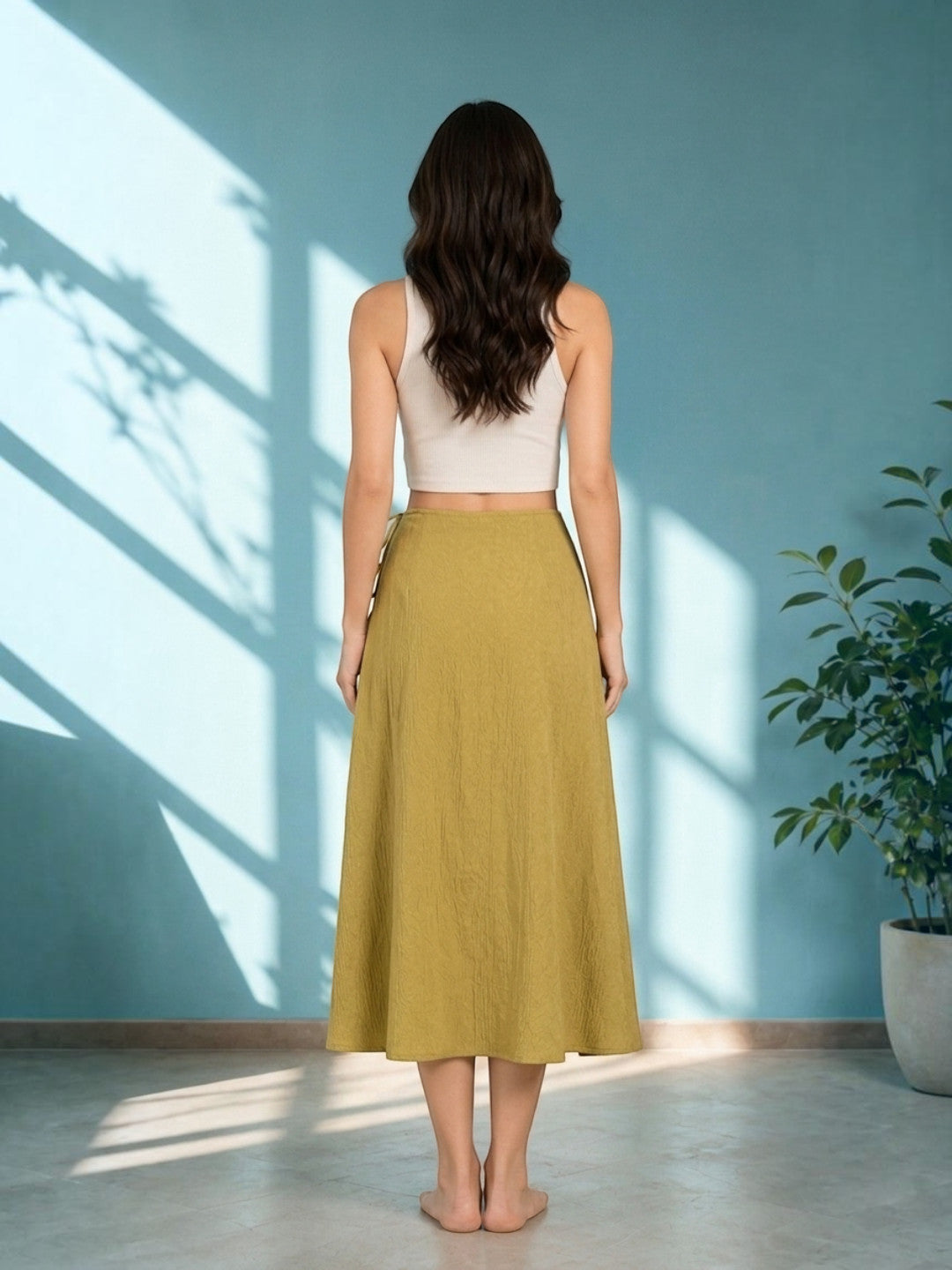 Khaki Beachwear Skirt