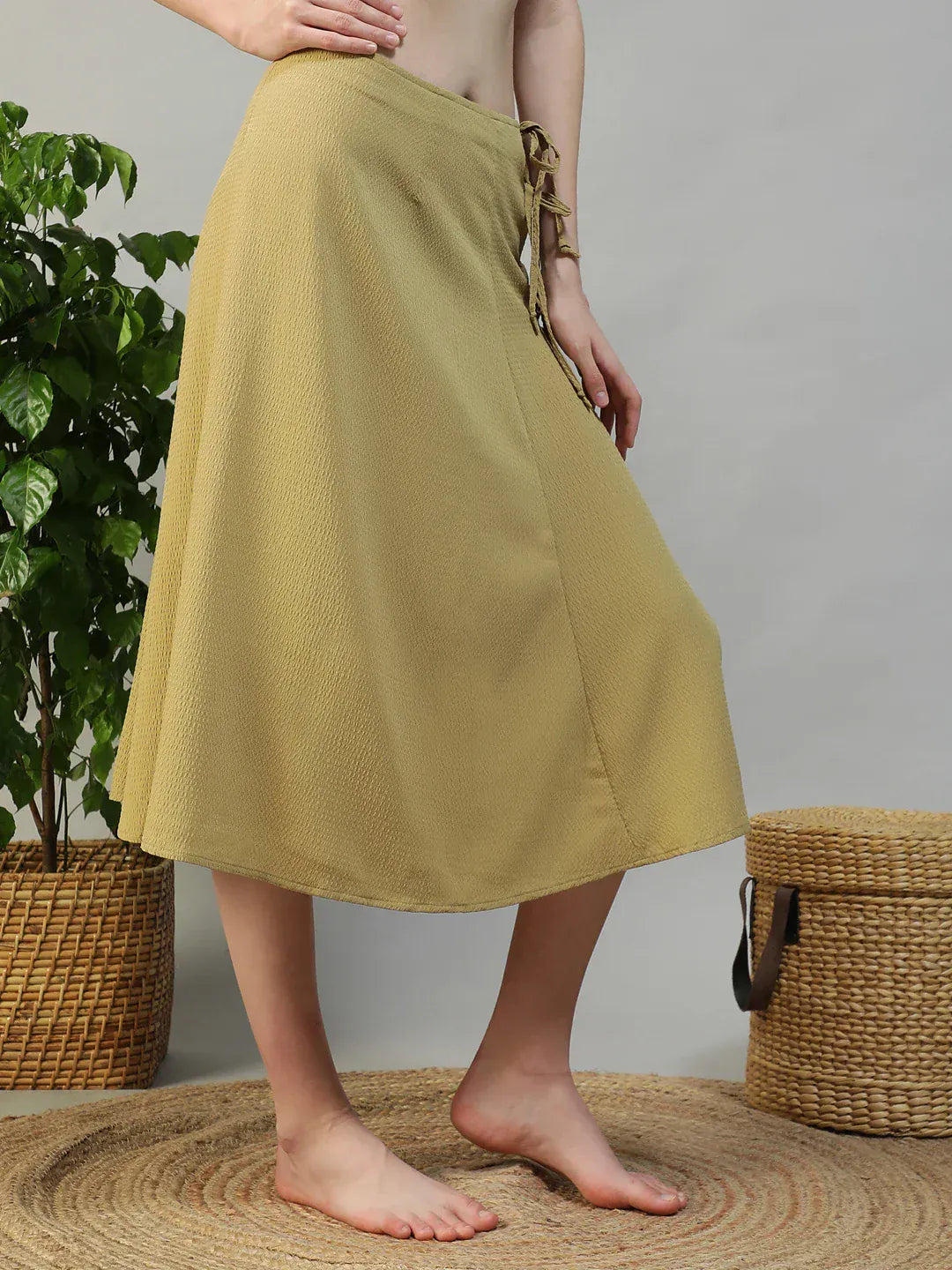 Khaki Beachwear Skirt