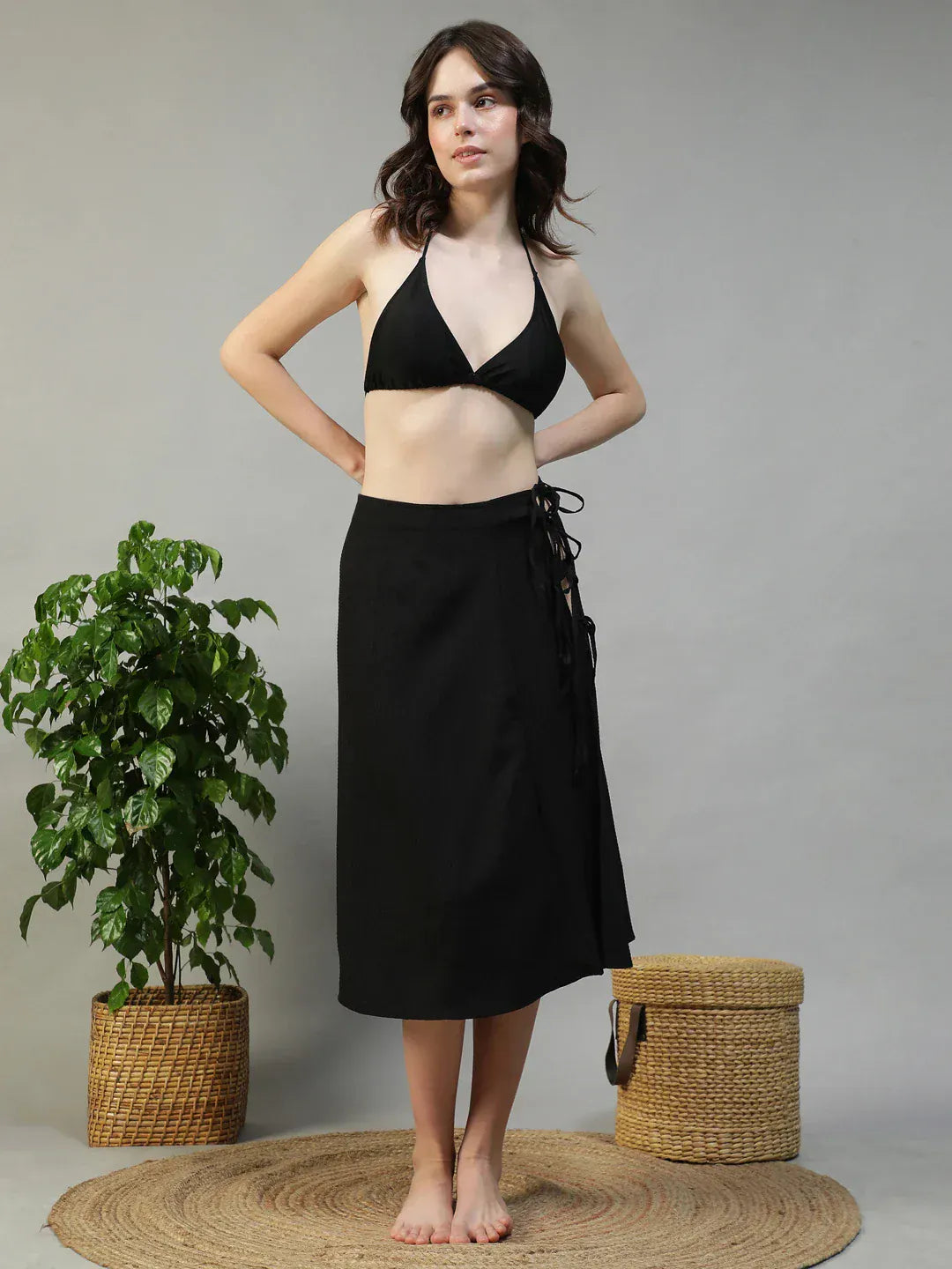 Black Beachwear Skirt