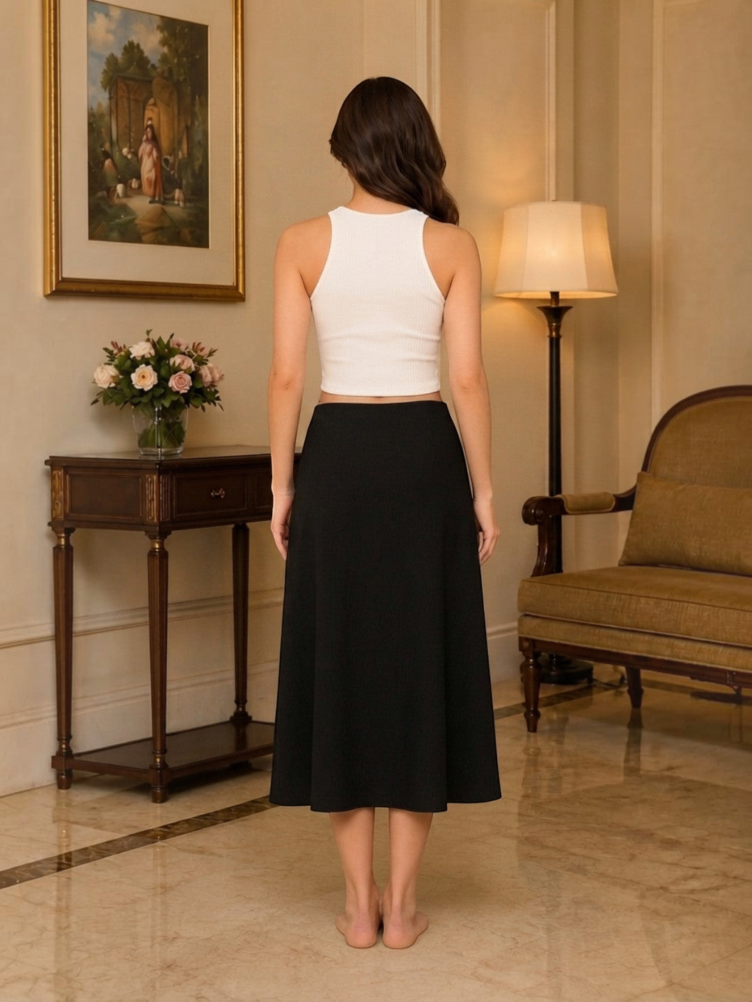 Black Beachwear Skirt