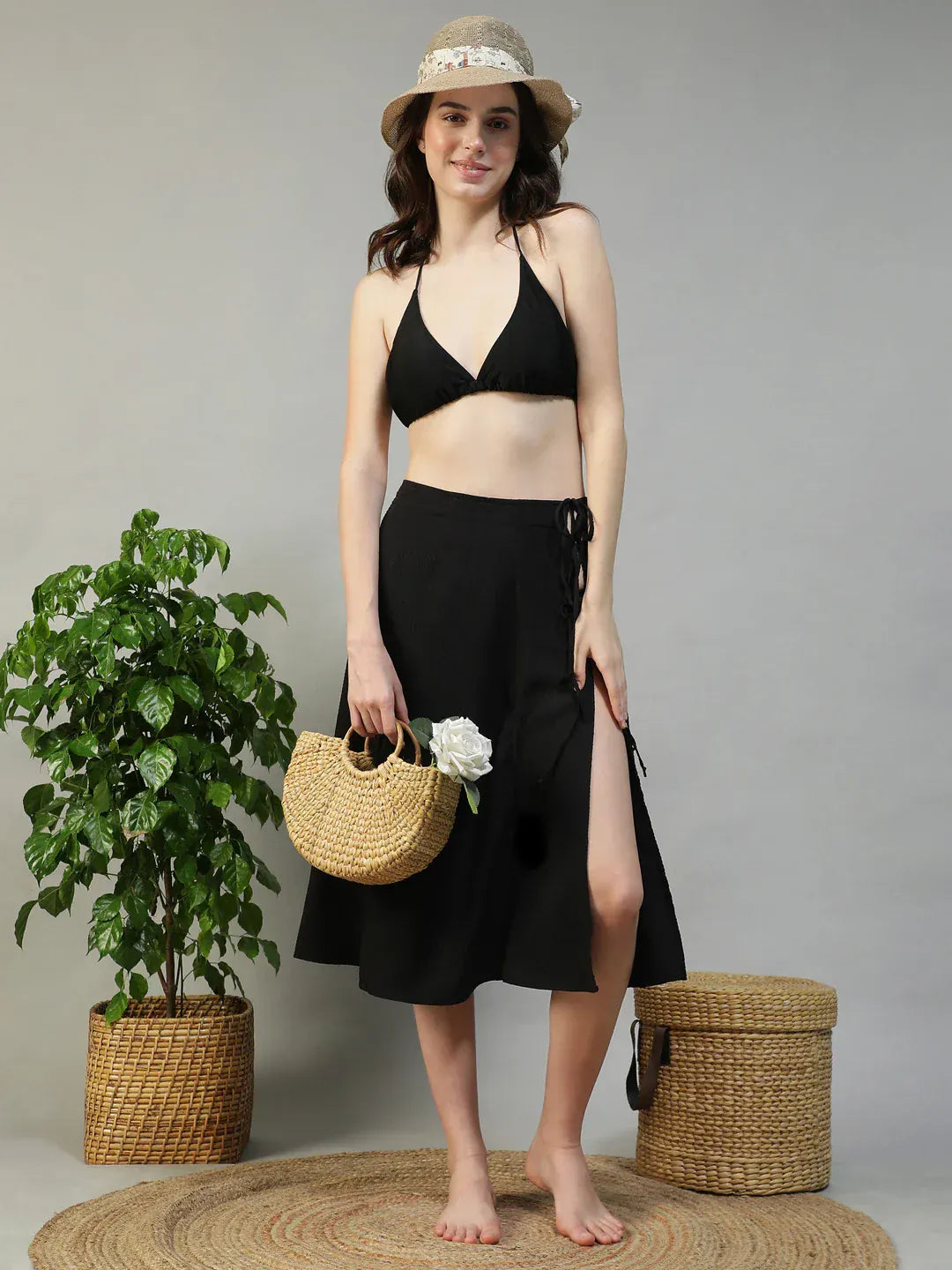 Black Beachwear Skirt