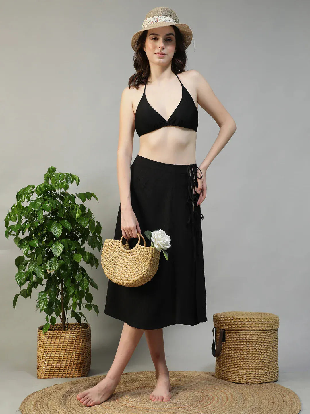 Black Beachwear Skirt