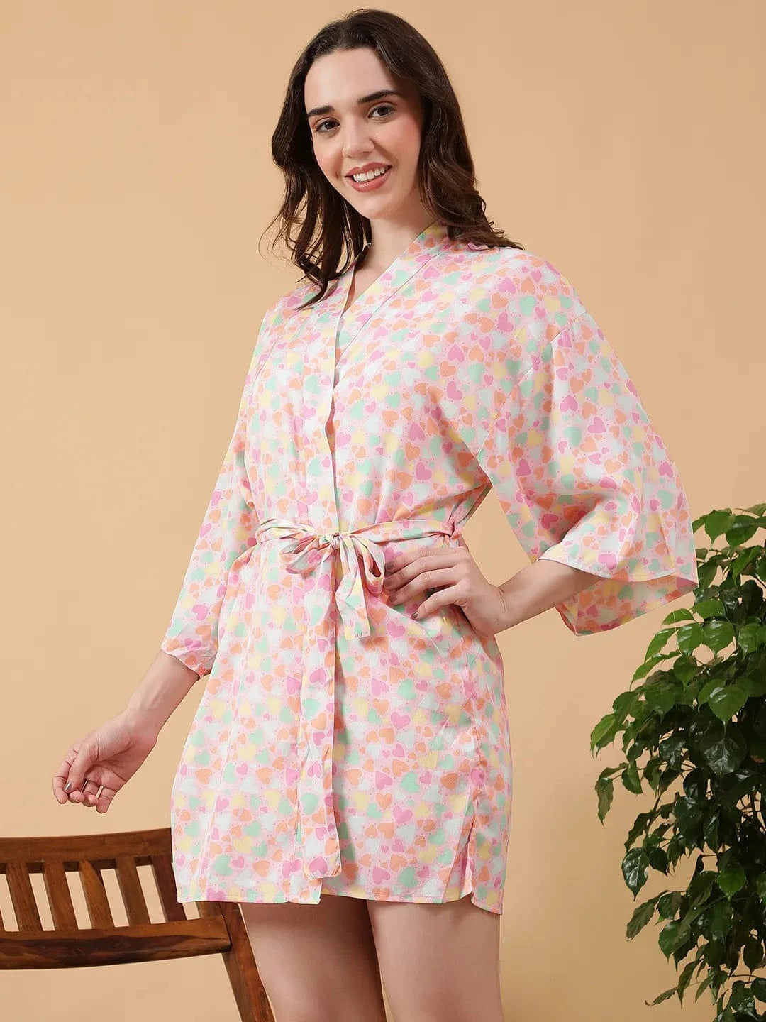 Multicolor Floral Print Nightwear Shrug