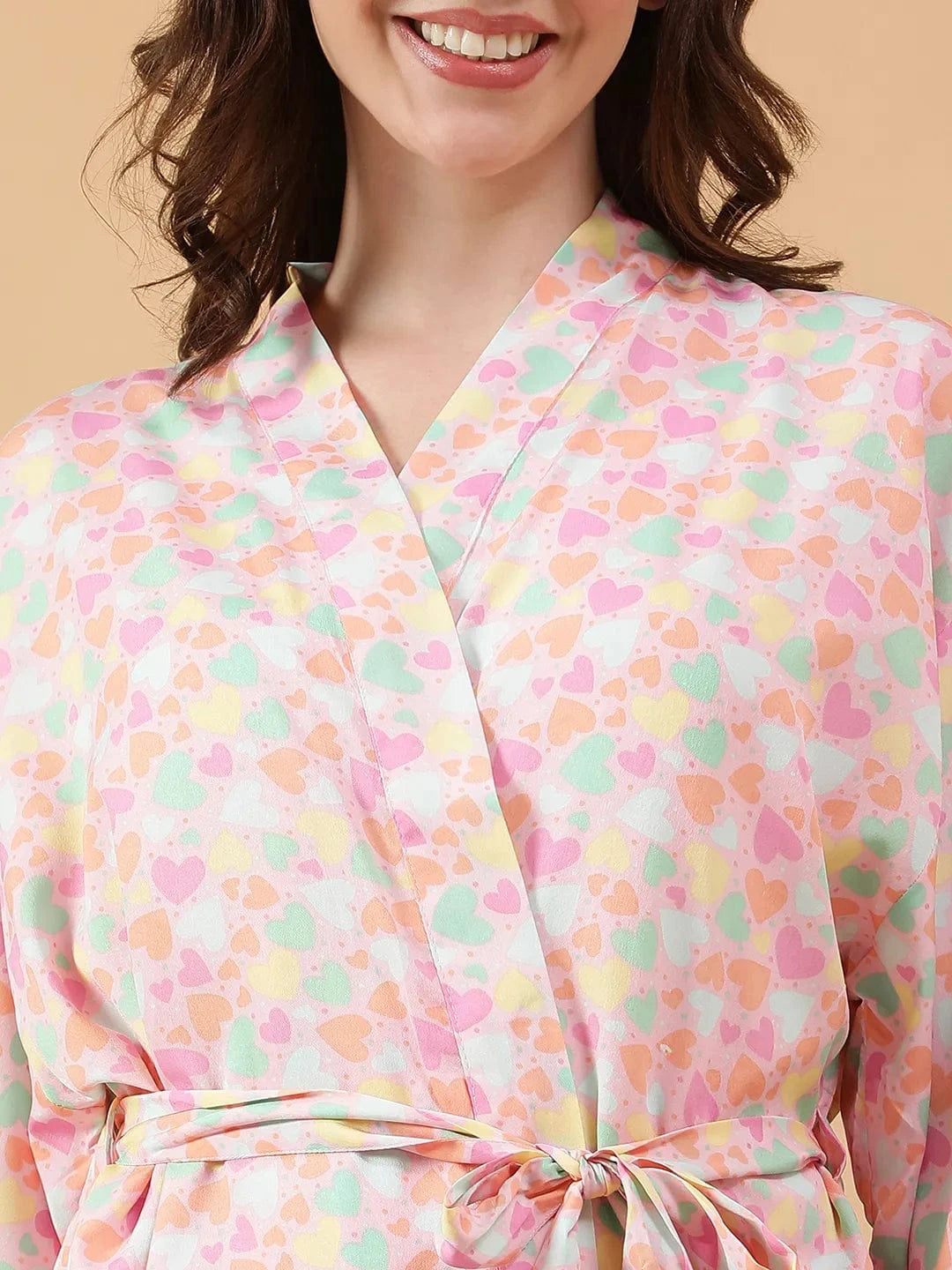 Multicolor Floral Print Nightwear Shrug