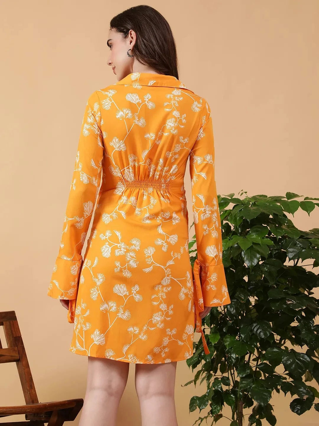 Yellow Floral Print Maternity Dress