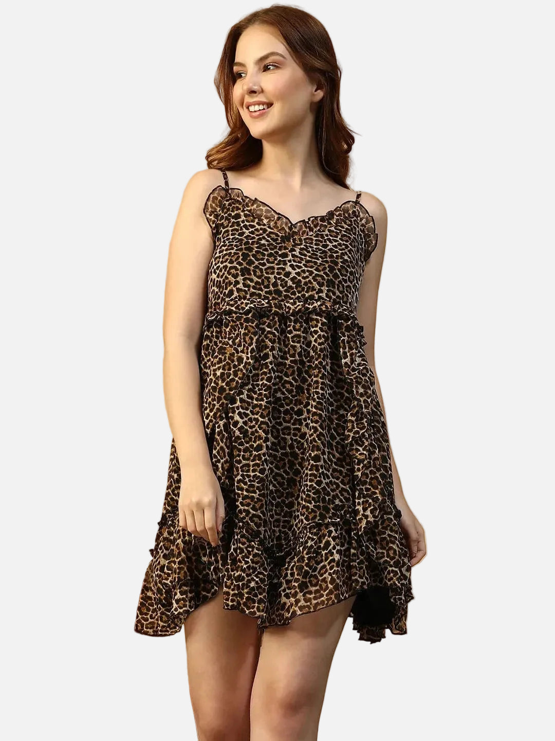 Brown Animal Print Dress