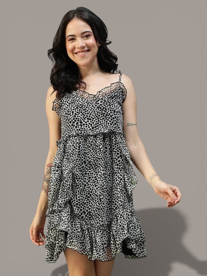 Black Animal Print Dress
