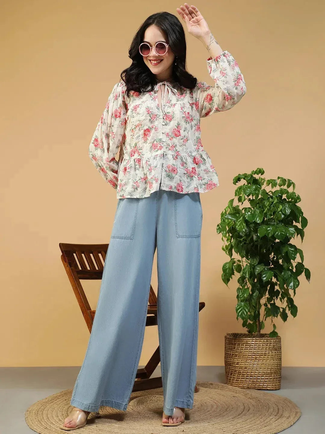 Multicolor Floral Print Top