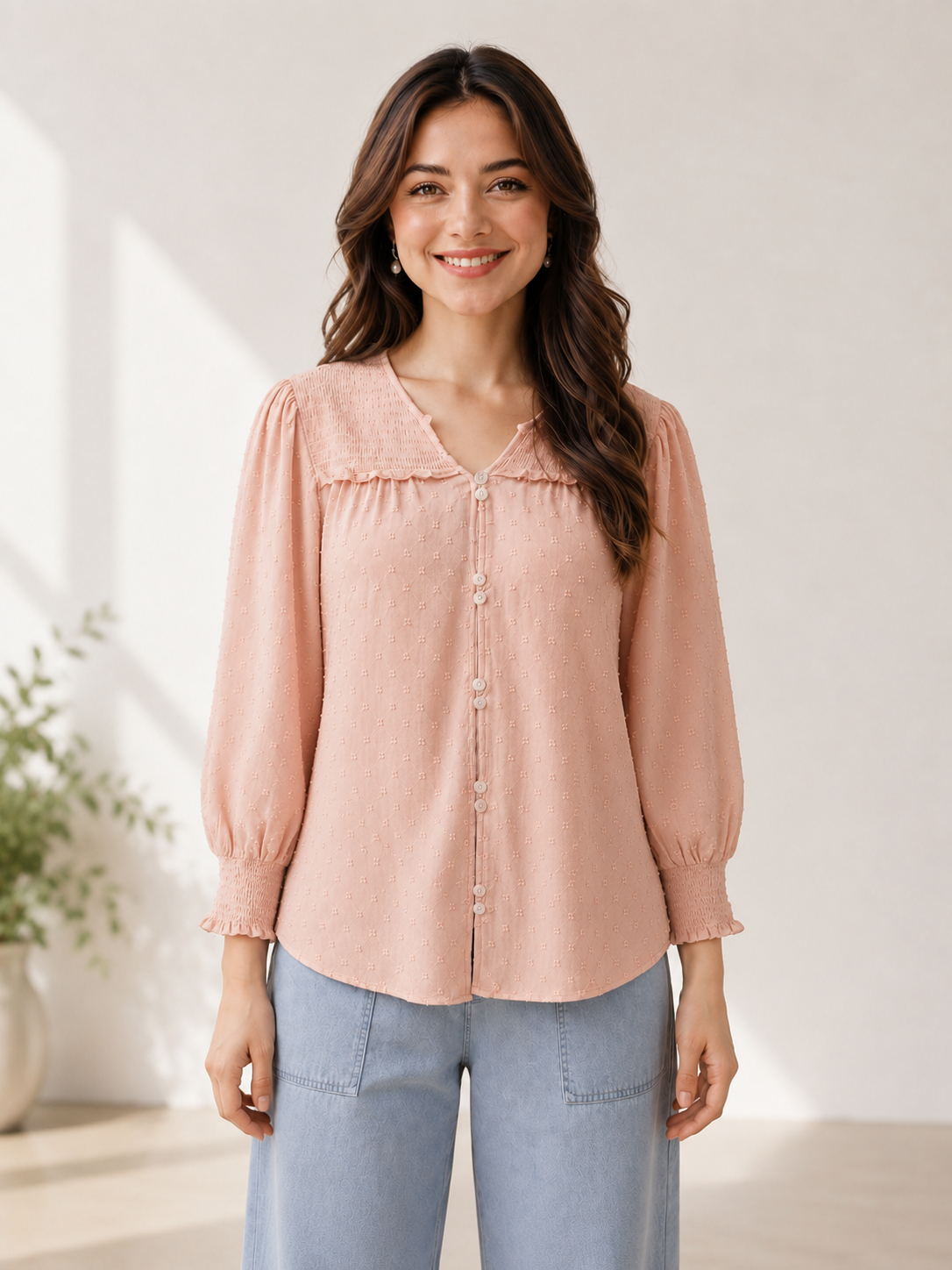 Women Peach Color Top