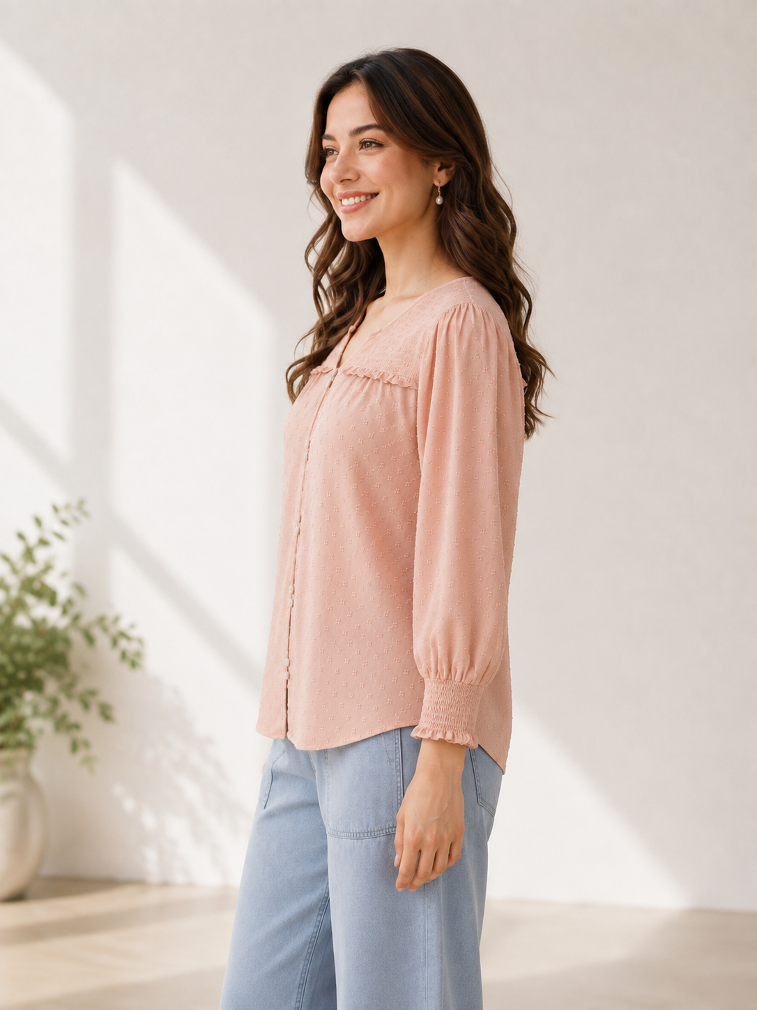 Women Peach Color Top