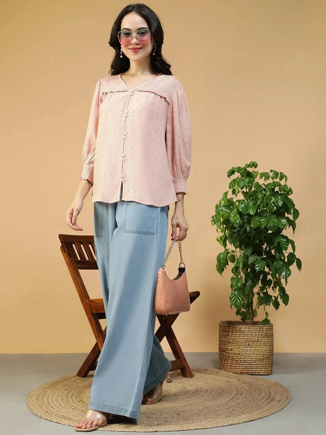 Women Peach Color Top
