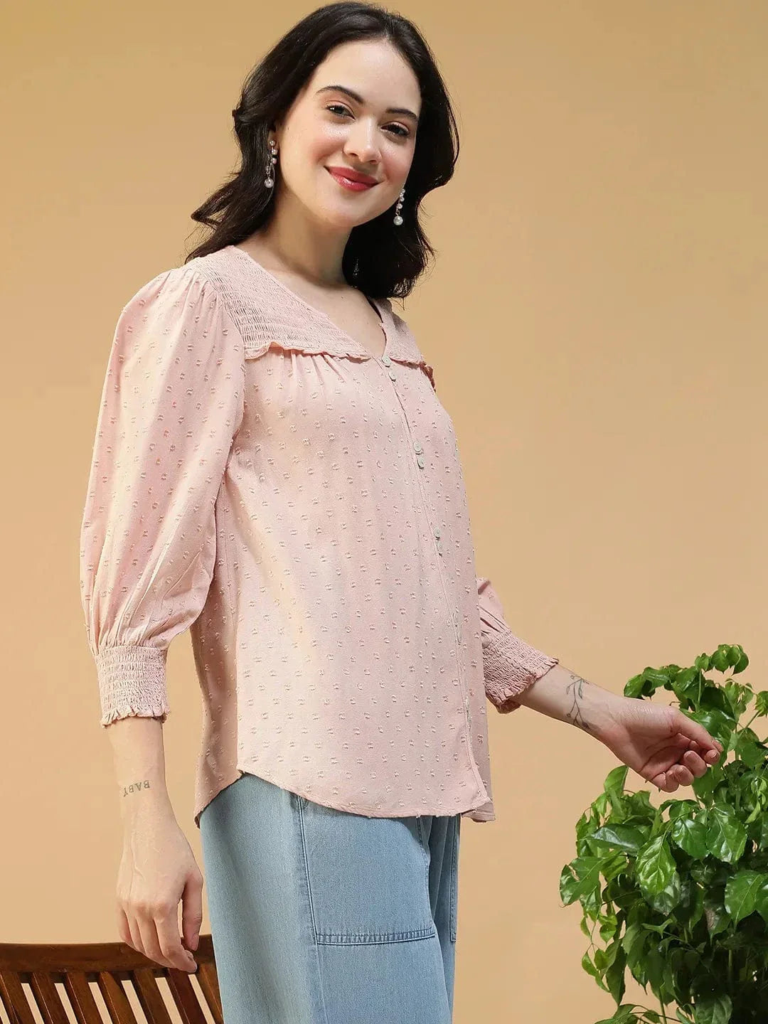 Women Peach Color Top